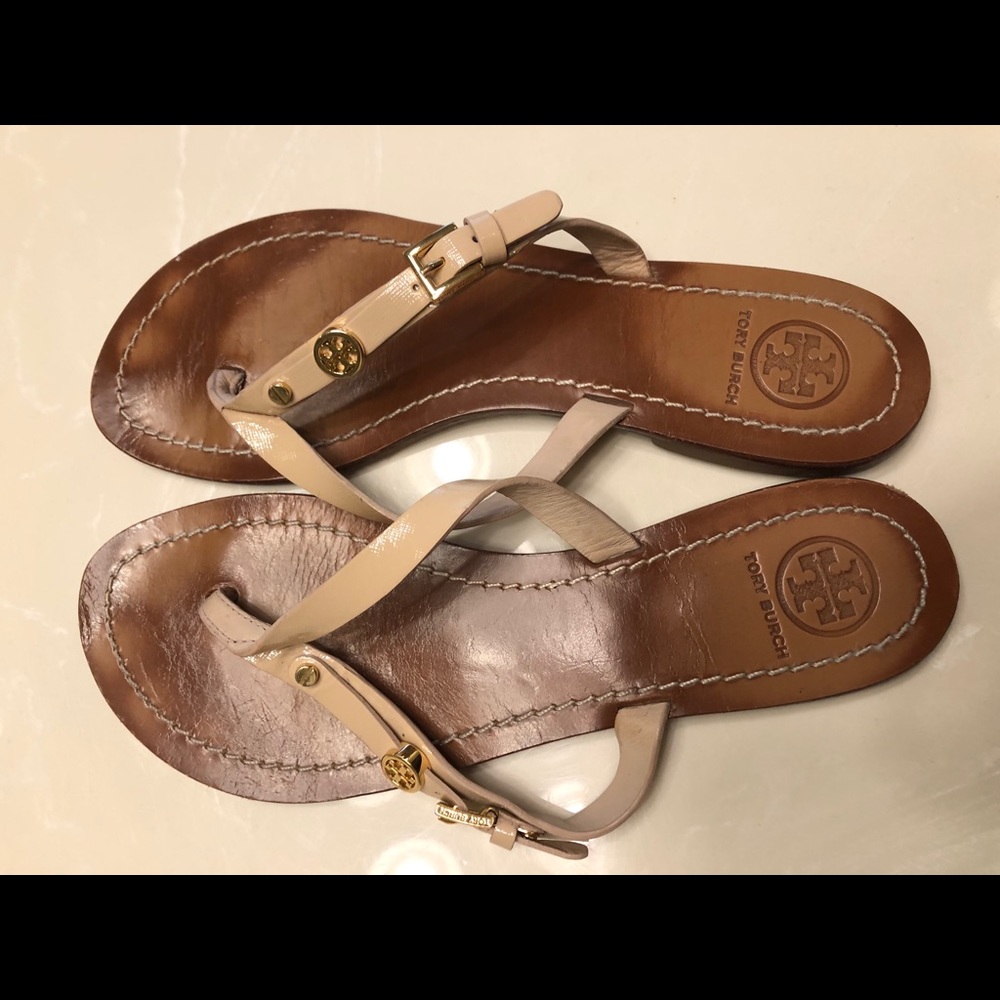 Well loved Tory Burch flip flops